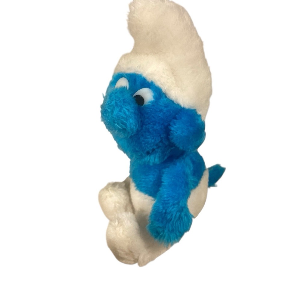 Vintage 1983 Peyo Schleich Smurf Plush & 80s Smurfs Mug Lot Bring Back Memories